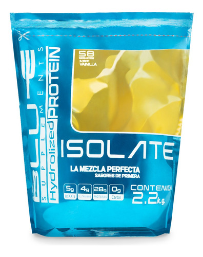 Proteína Whey Hidrolizada Isolate Blu-e 2.2kg Bolsa 58 Servs Sabor Vainilla