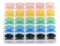 Comprar Caja Con 25 Carreteles Acrílicos De Máquina De Coser Colores