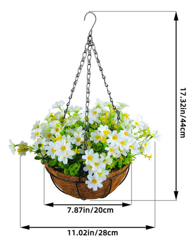 Cesta Colgante De Flores Artificiales, Maceta Colgante De