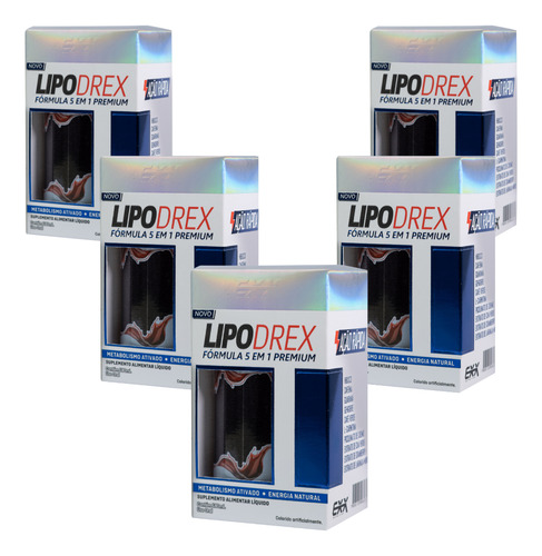 Lipo Drex - Kit 5 Potes Sabor Sem sabor