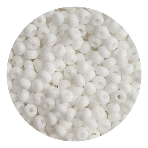 Chaquiron Calibrado Checo 5/0 Y 6/0 Colores Varios 100 G 6/0 03050 Blanco 2.1 Mm 4.1 Mm