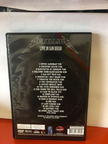 2 Dvds - Ozzy - Double O + Metallica - Live In San Diego (Usado)