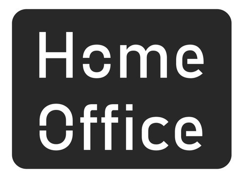 Placa Simples Home Office Mdf Preto Sala Ambientes Cod 04