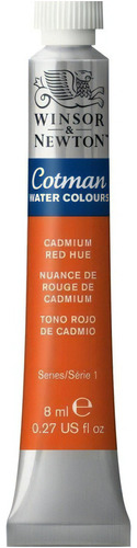 Aquarela Cotman Winsor e Newton Pomo 8 ml vermelho cádmio cor 095