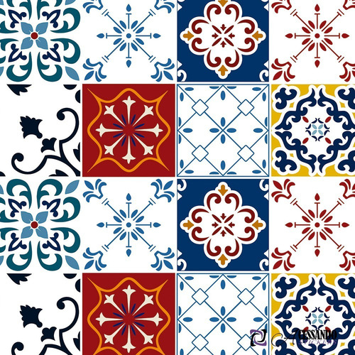 Imagem 2 de 2 de Papel Parede Vinílico Cozinha Lavável 50cm X 3,0m Azulejo 14