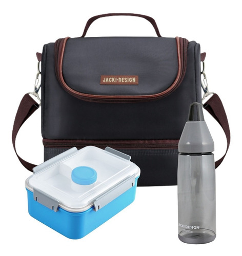 Imagem 1 de 8 de Bolsa Térmica Feminina Marmita + Lancheira + Garrafa=3 Peças