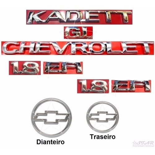 Kit Emblemas Kadett Gl Chevrolet Laterais 1.8 Efi - 96 À 99