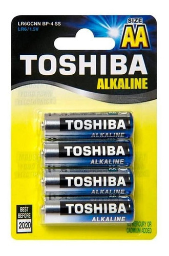 4 Pilha Aa Alcalina Toshiba Cartela Original