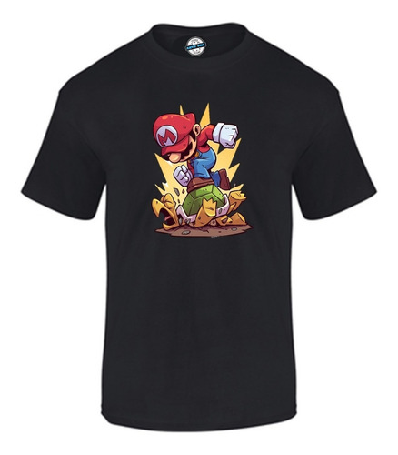 Camiseta  Mario Bros Estampada Algodon  