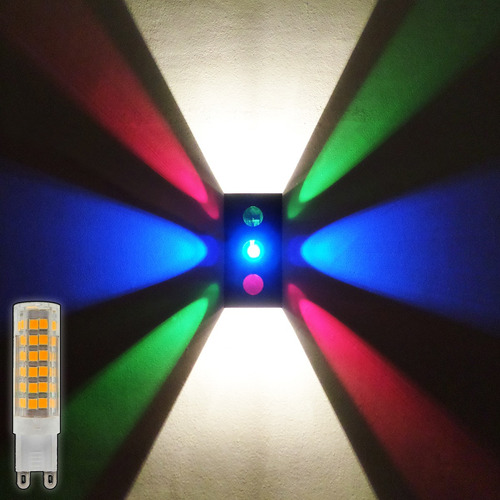 Aplique Pared Interior Fx Moderno Efecto Multi Color Led 12w