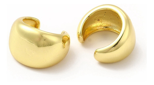Ear Cuff Aros Solitarios Liso Chunky Baño Oro Platino Mujer