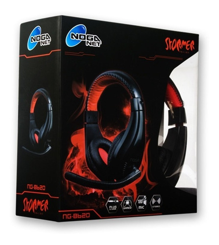 Auriculares gamer Noga Stormer NG-8620 negro y rojo