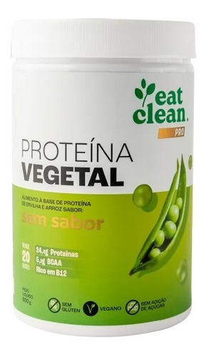 Proteína Vegetal Sem Sabor 600g, Sem Glúten - Eat Clean