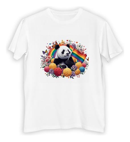 Remera Niño Oso Panda Gay Orgullo Bandera Mariposas