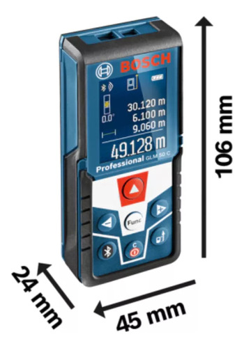 Medidor Láser Bosch Glm 50 C Telemetro Bluetooth 50mts Ip 54