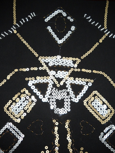 Musculosa Gasa Negra Con Lentejuelas Exclusiva