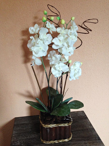 Arranjo De Flores Artificiais - Orquídeas Brancas Tam: 58x27
