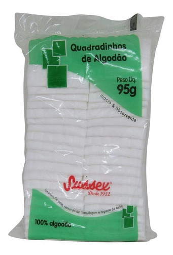 Algodão Quadrado Hidrófilo Higienização/cuidados 95 Gramas