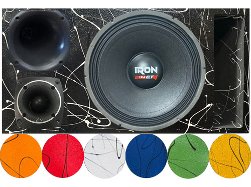 Caixa Trio Cores 12 Pol Alto Falante Etm Iron 1k4 Cores