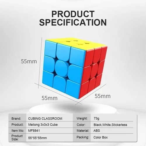 Cubo Mágico Profissional 3x3x3 Moyu Meilong Stickerless - Sofia