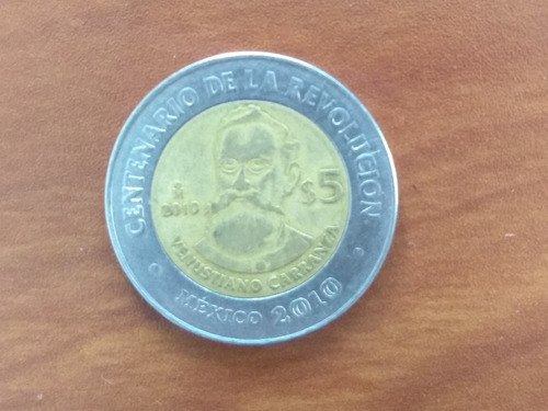 Moneda De 5 Venustiano Carranza 