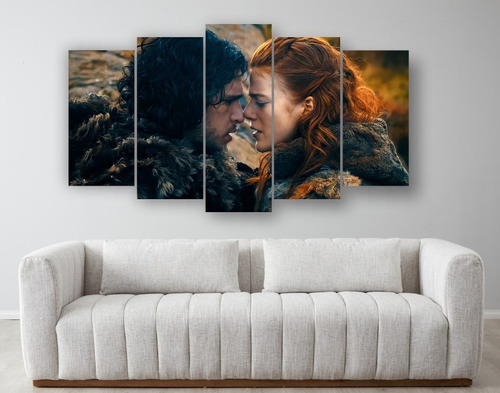Set De 5 Cuadros Decorativo Canvas Jon Snow & Rose