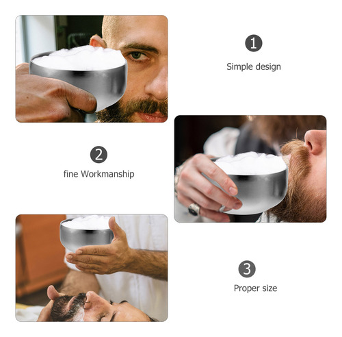 Cuenco De Afeitar Para Hombre De Acero Inoxidable Con Tapa,