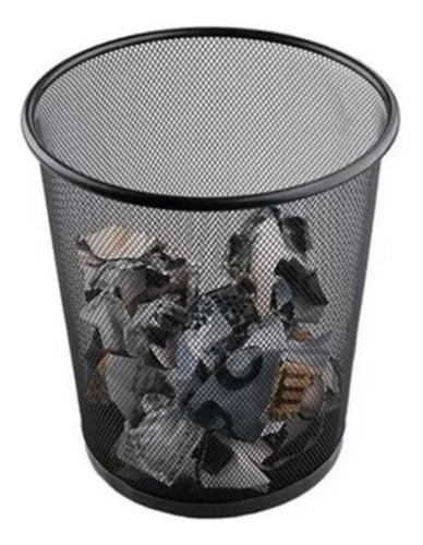 Kit 2 Lixeira De Escritório Telada De Metal 14 Litros Lixo