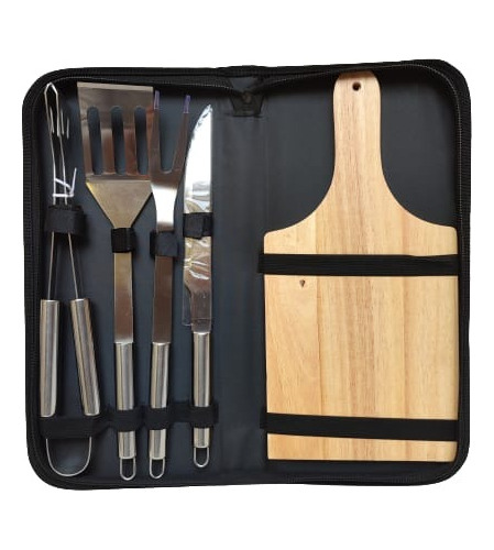 Para Papá! Set Premium Cubiertos Acero Inóx + Tabla Parrilla