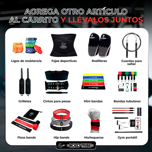 BOLD TRIBE Kit de 10 Ligas de Resistencia Unlimited Pack - Bandas Elásticas Premium - Ideales para Pull Ups, Cross Training, Calistenia, Dominadas y Entrenamiento Funcional - Gym en Casa