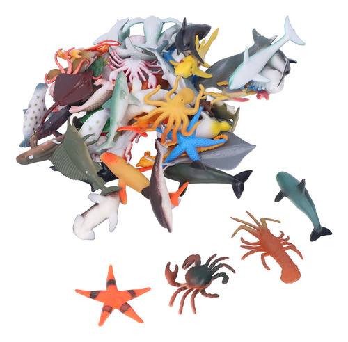 Minifiguras De Animales, 48 Unidades, Juguetes Marinos, De P