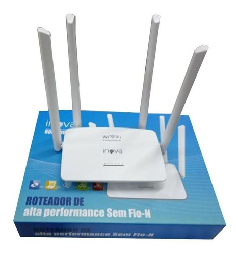 Roteador De Alta Performance Wireless Inova Rou-6004 Cor Branco