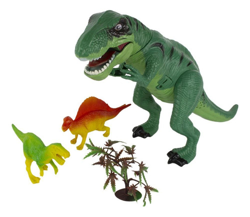 Brinquedo Dinossauro Tiranossauro Rex Com Som Kit 3 Peças