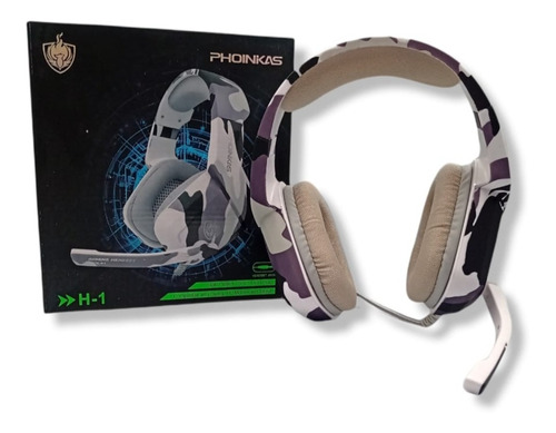 Audifonos Gamer Camuflaje H1 Con Micrófono Y Auxiliar