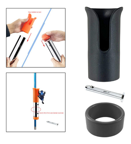 2 Protectores De Inserción De Soporte De Caña De Negro