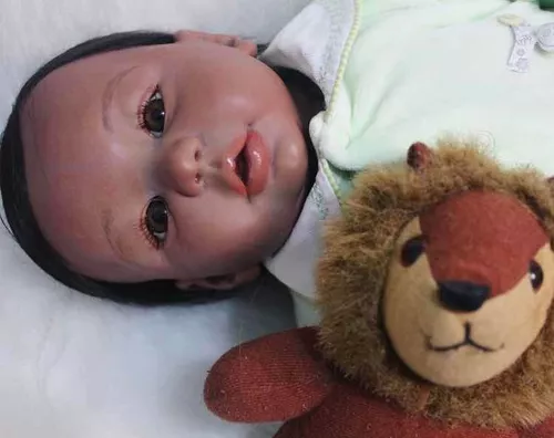 Bebê Reborn Realista Kylin Negro Menino