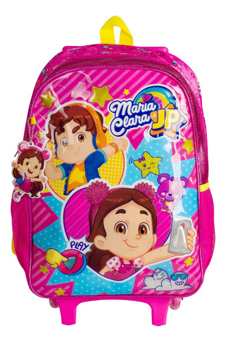 Mochila infantil Rodinhas Maria Clara & Jp Youtube Clio Roda Color Bubble Gum Pink 17 L
