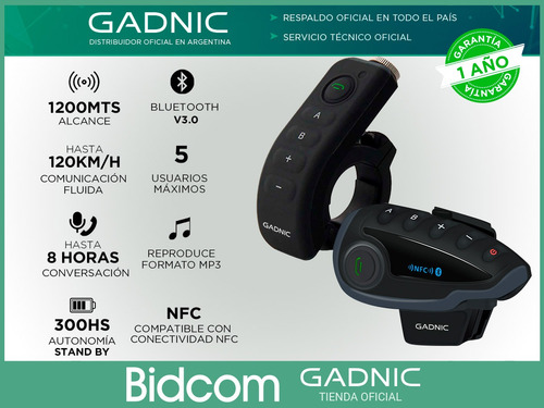 Imagen 2 de 9 de Intercomunicador Bluetooth G800 Casco Moto 5 Vias 1200m Gtia