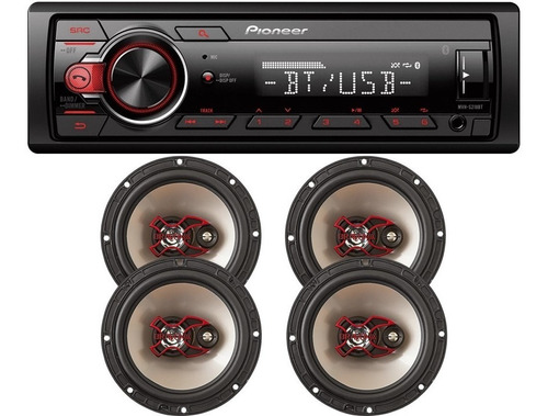 Som Automotivo Pioneer Mvh-s218bt + 4 Falantes B3x60x 200w