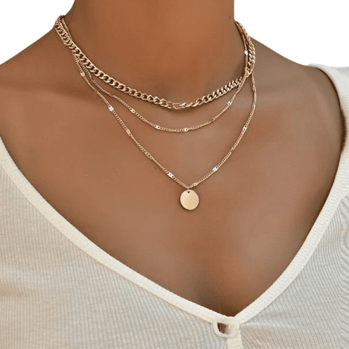 Colar Chocker Em Camadas Feminino Minimalista Luxo