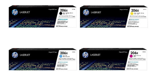 Imagen 1 de 6 de Kit Cartuchos De Toner Hp 206x Amarillo Cian Magenta Y Negro