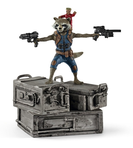 Imagen 3 de 4 de Marvel Estatuilla De Rocket Racoon Y Groot Schleich Nueva!!