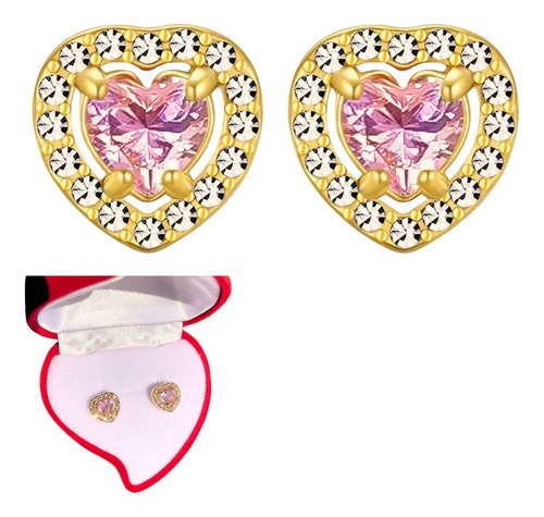 Aretes Corazón Cristal Sailor Acero Inoxidable Regalos Mujer