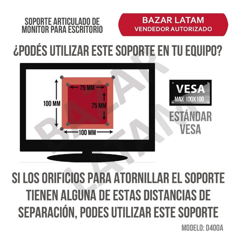 Imagen 5 de 10 de Soporte Monitor Led Escritorio Aluminio Full Motion 13 A 27