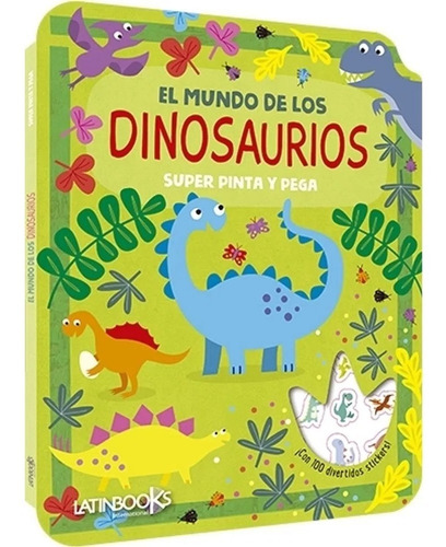 Imagen 4 de 7 de Libro Para Colorear Con Stickers Dinosaurios Animales Granja