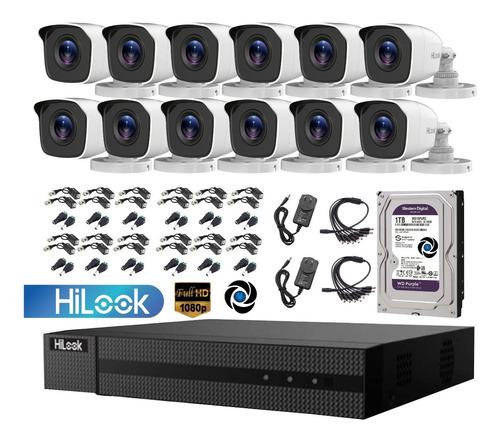 Imagen 4 de 7 de Kit Seguridad Hikvision Dvr 16ch 1080p + 12 Camaras 2mp +1tb