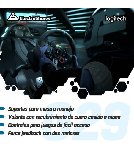 Imagen 4 de 10 de Volante Logitech G29 Gamer + Pedalera + Palanca Ps3 Ps4 Pc