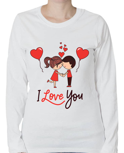 Playera Manga Larga Pareja De Enamorados - San Valentín