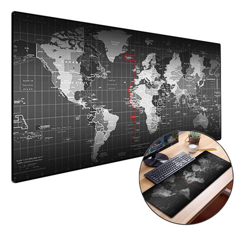 Mouse Pad Gamer Extra Grande Personalizado Mapa Mundi 