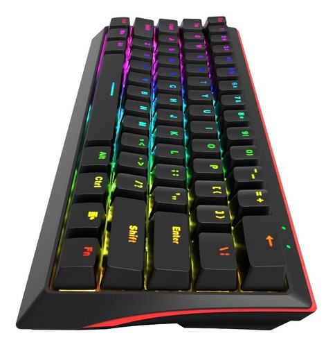 Imagen 5 de 7 de Teclado Mecanico Marvo Kg962 Gaming Rainbow 60% Switch Red